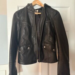 We The Free Dark Brown Leather Jacket